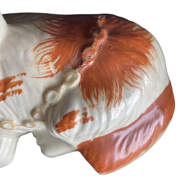 Staffordshire Dog King Charles Spaniel Recumbent Single Dog Hand Painted Laying - Picture 5 of 10